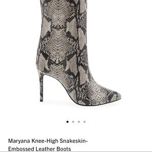 SCHUTZ MARYANA Knee-High Snakeskin Leather Boots